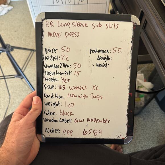 BR Long Sleeve Side Slit Maxi Dress US Women's XL - Picture 9 of 9